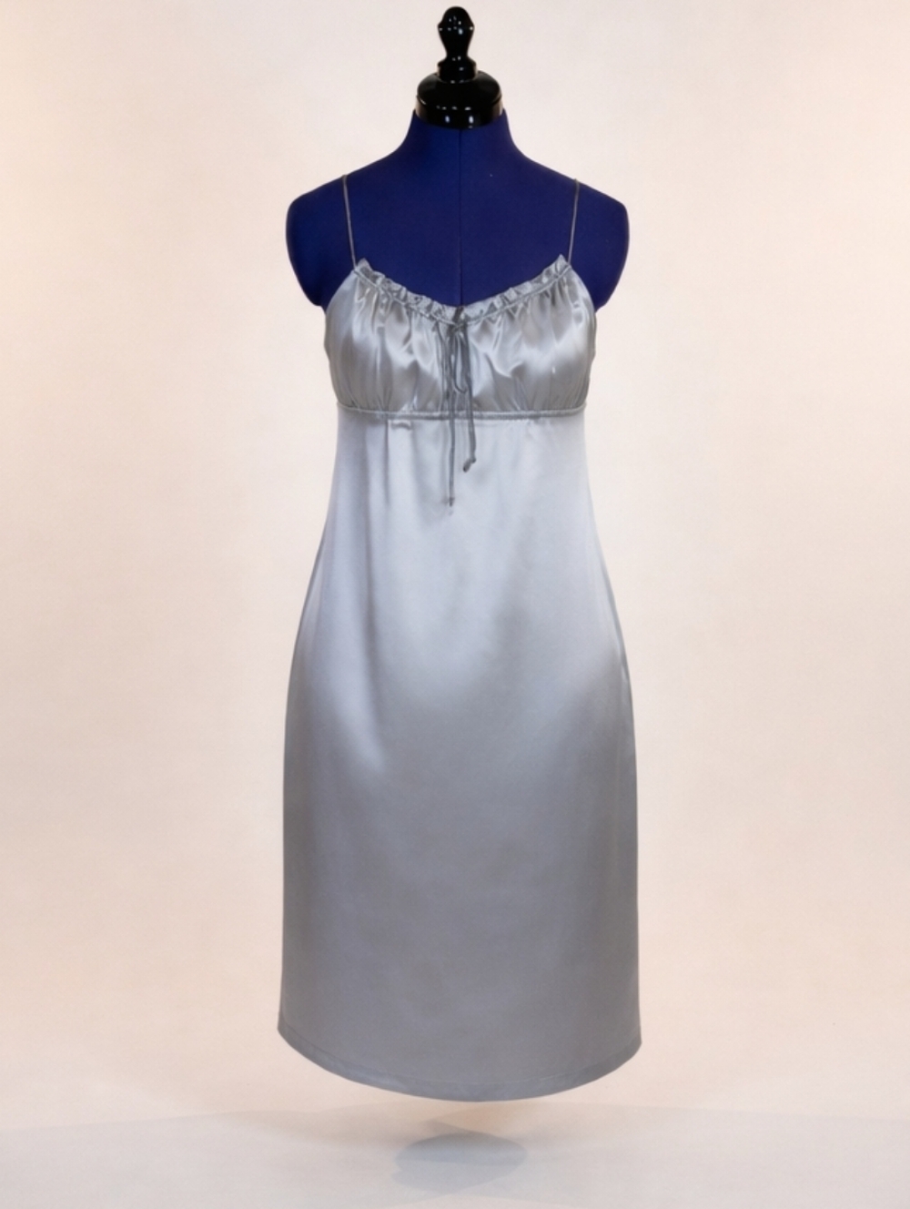 Esprit Silver Slip Dress with Empire Waist And Adjustable Straps Size 13/14